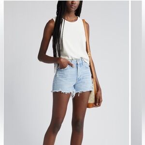 AGOLDE Parker Cutoff Organic Cotton Denim Shorts  Riptide 🩵 SIZE 25